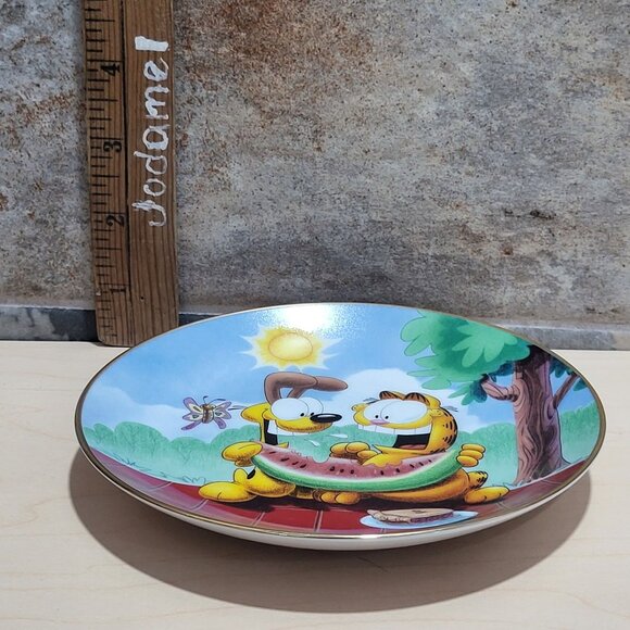 Garfield Calendar August Plate Jim Davis Plate No A 1444 Danbury Mint - Picture 8 of 14